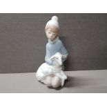 LLADRO FIGURE 4676 SHEPHERD BOY WITH LAMB