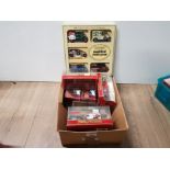 A BOX OF MISC DIE CAST VEHICLES ALL STILL BOXED INCLUDES MATCHBOX ETC