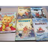 5 VINTAGE HARDBACK RUPERT THE BEAR ANNUALS BY THE DAILY EXPRESS