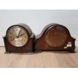 2 VINTAGE OAK MANTLE CLOCKS