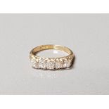 18CT GOLD 5 STONE DIAMOND RING 3.8G SIZE L