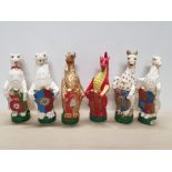 SET OF 6 HERALDIC ANIMALS INCLUDING DRAGON, LION AND GOLDEN EAGLE