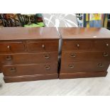 PAIR OF REPRODUCTION 4 DRAWER CHESTS