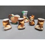 6 PIECES OF HORNSEA POTTERY FAUNA SNAIL JUG NA