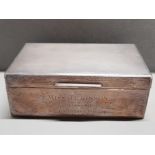 HALLMARKED BIRMINGHAM SILVER ENGRAVED CIGARETTE BOX 368G