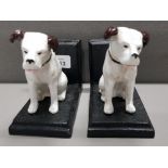 2 CAST METAL NIPPER DOG BOOKENDS