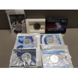6 DIFFERENT UK ROYAL MINT BRITANNIA SILVER COLLECTION OF 1OZ COINS EACH IN ORIGINAL ROYAL MINT PACKS
