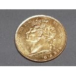 1824 GEORGE IV GOLD HALF SOVEREIGN SUPERB CONDITION