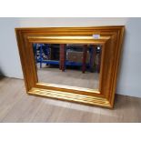 GILT FRAMED BEVELLED EDGE HALL MIRROR 62CM X 47CM