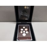 UK ROYAL MINT 2008 ROYAL SHIELD OF ARMS PROOF SET OF 7 DECIMAL COINS IN ORIGINAL CASE AND BOX OF