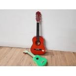 CHILDS GUITAR AND A UKULELE