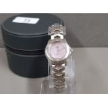 LADIES TAG HEUER STAINLESS STEEL PINK MOTHER OF PEARL WITH DIAMOND DOT DIAL BOX NO PAPERS GOOD