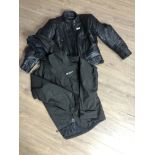 MENS SPRAYWAY COAT TOGETHER WITH LEATHER MOTORBIKE JACKET SIZES SMALL AND 44