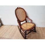 EDWARDIAN BERGERE BACK LADIES ROCKING CHAIR