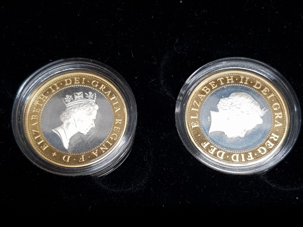 TWO UK ROYAL MINT SILVER PROOF COINS 1997 AND 1998 IN CASE OF ISSUE WITH CERTIFICATE OF