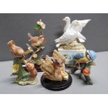 5 ANIMAL ORNAMENTS INCLUDES 2 BIRDS BY ROYAL OSBOURNE, TEVIOTDALE FIELD MOUSE PLUS A SPARROW BY