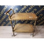 1920S OAK TEA TROLLEY