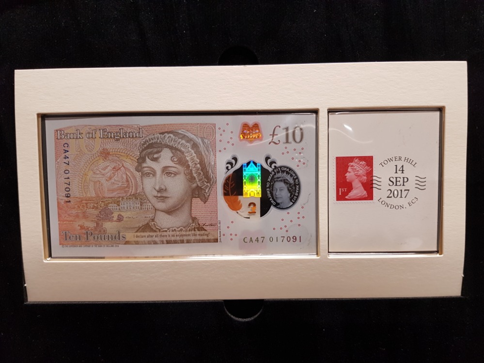 UK 10 POUND BANKNOTE OF JANE AUSTIN UNCIRCULATED IN PRESENTATION BOX - Image 2 of 3