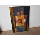 VICTOR LEE ABSTRACT OIL ON CANVAS PAINTING FRAMED 80CMS X 120CMS