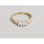 14CT GOLD DIAMOND 3 STONE RING 2.7G SIZE O