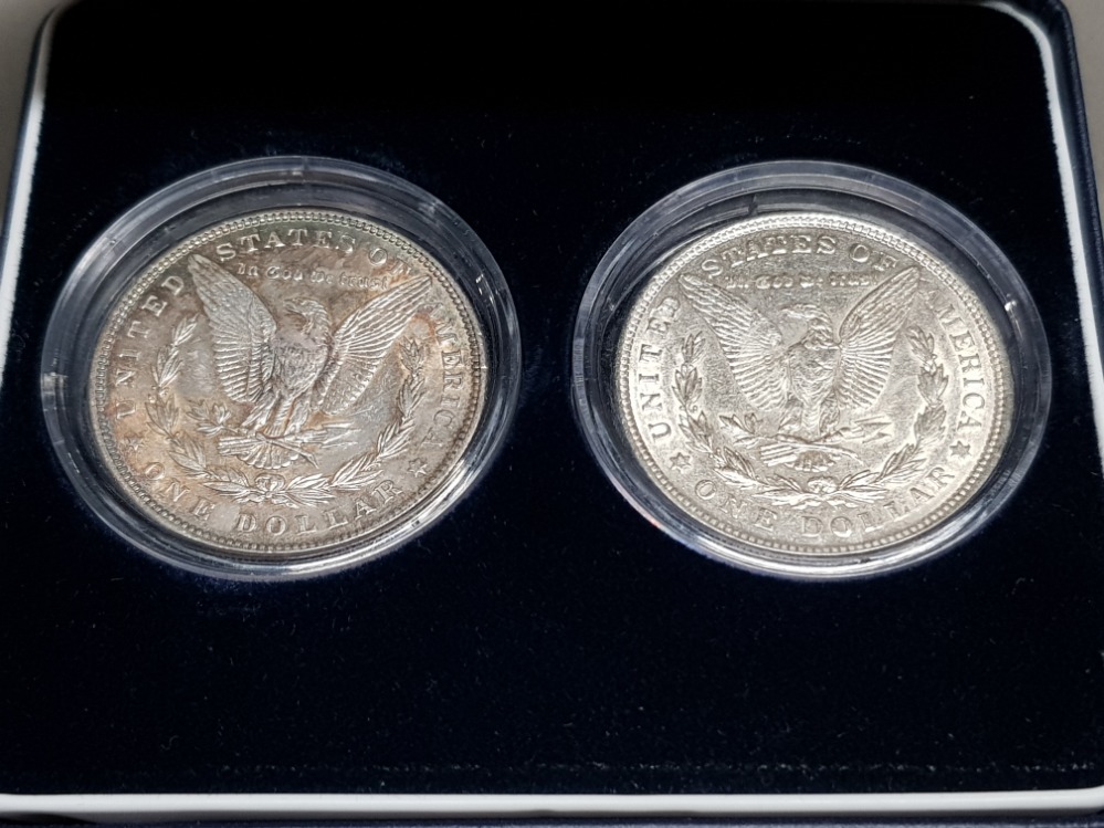 2 SILVER USA DOLLARS 1898 AND 1921 IN PRESENTATION BOX - Image 3 of 3