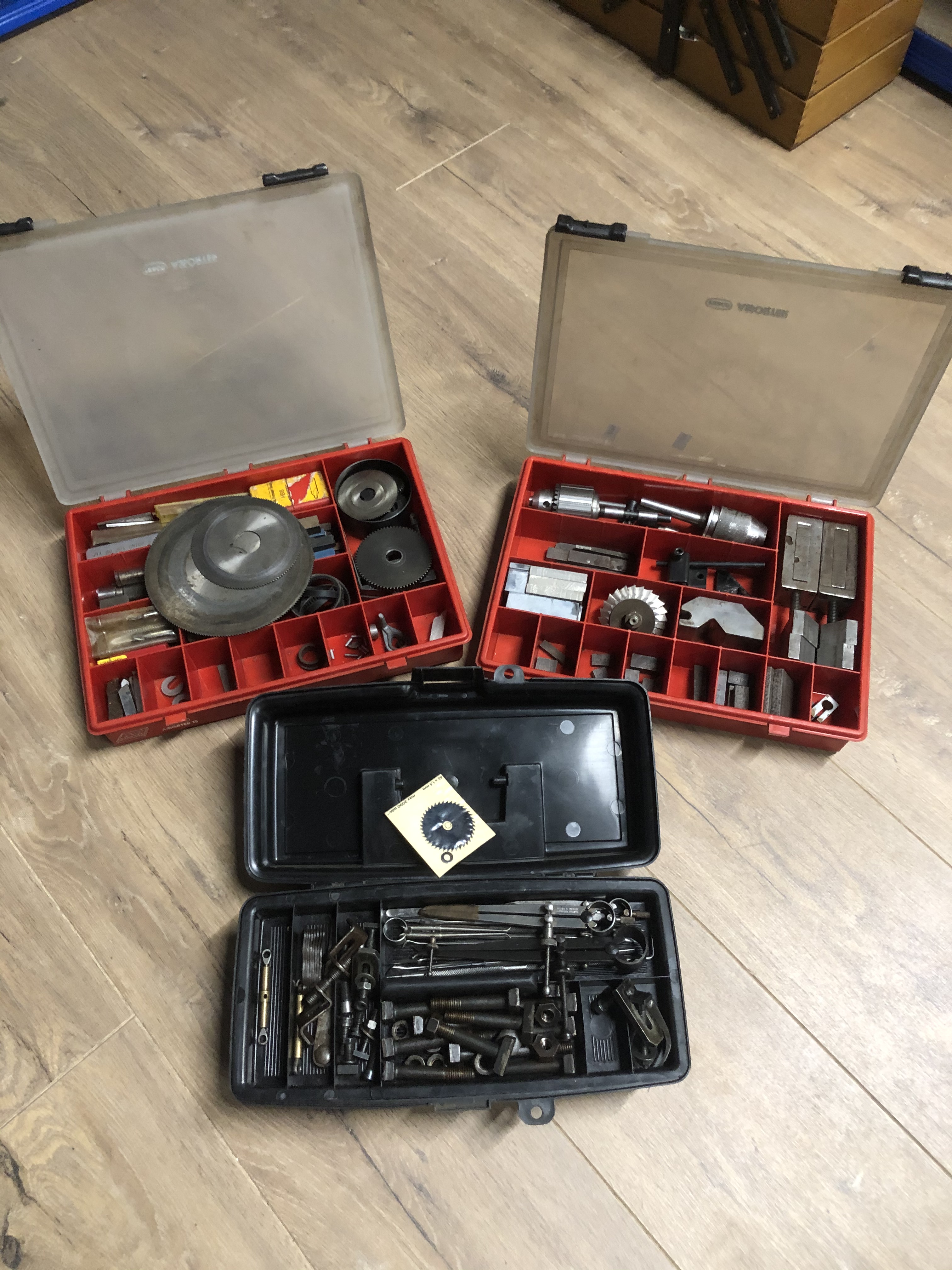 3 TOOL ACCESSORIES CONTAINING SAW BLADES ETC