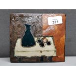 STUDIO POTTERY ADAM DWORSKY WYE POTTERY STILL LIFE WALL PLAQUE