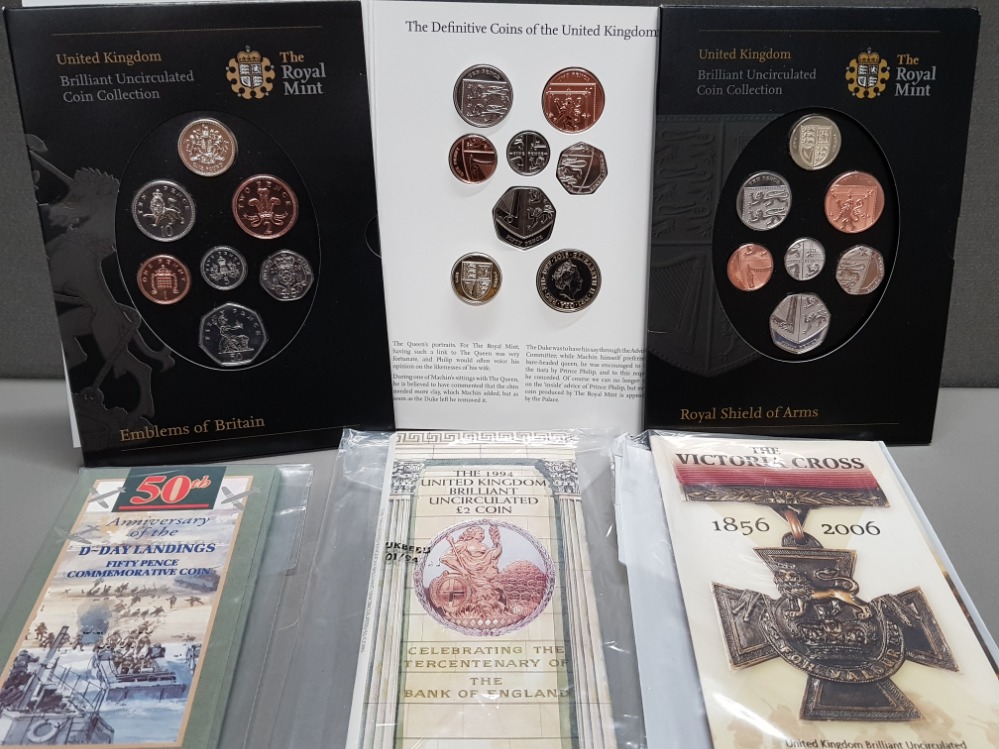 VARIOUS UK ROYAL MINT UNCIRCULATED SETS AND SINGLES COMPRISING 2007 EMBLEMS YEAR SET, 2008 ROYAL