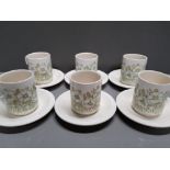 12 PIECES OF HORNSEA TEA CHINA 6 PLACE CUPS AND SAUCERS