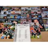 10 NEWCASTLE UNITED PROGRAMMES FROM FIRST SEASON IN THE PREMIERSHIP PLUS 22 HOME FIXTURES