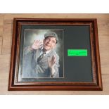 NORMAN WISDOM AUTOGRAPH TOGETHER WITH HIS PHOTOGRAPH IN FRAME