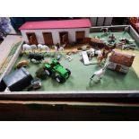 PLAYCRAFT N100 VINTAGE RIDING SCHOOL WITH TRACTOR AND ANIMALS