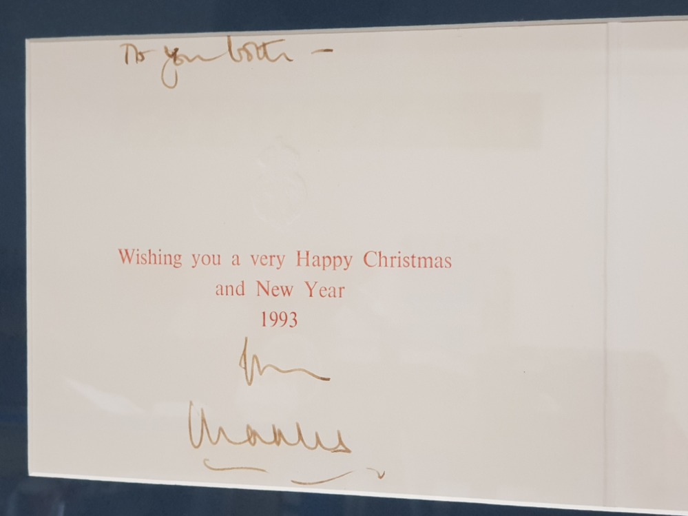 CHRISTMAS CARD OF 1994 FROM PRINCE CHARLES SIGNED BY HIM, CARD BEARS A PHOTOGRAPH OF HIM WITH HIS - Image 2 of 3