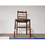 MAHOGANY INLAID WICKER SEATED BEDROOM CHAIR