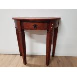 WELL PRESENTED D SHAPED HALL TABLE 80CMS X 48CMS 80CMS