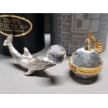 SWAROVSKI CRYSTAL APPLE AND AUSTRALIAN CRYSTAL REFLECTIONS DOLPHIN BALANCING BALL BOTH WITH ORIGINAL