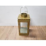 BRASS FINISH LARGE LANTERN 20CMS X 44CMS