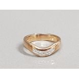 9CT GOLD DIAMOND BAND 3.6G SIZE N