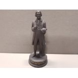 LIMITED EDITION VINTAGE JOSIAH WEDGWOOD 1730-1795 STATUETTE FIGURE IN BLACK BASALT WITH ORIGINAL BOX