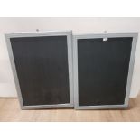 A PAIR OF FRAMED RESTAURANT CHALK ADVERTISEMENT BOARDS