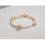 9CT GOLD CZ SET SPANNER BANGLE 19.3G