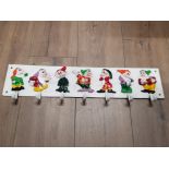 CAST METAL NOVELTY 7 DWARVES COAT HANGER