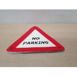 CAST METAL NO PARKING SIGN