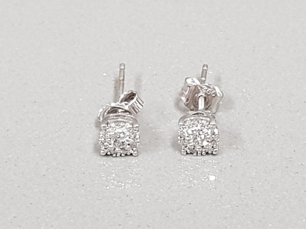 WHITE GOLD DIAMOND CLUSTER STUDS