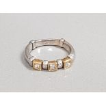 18CT WHITE AND YELLOW GOLD DIAMOND RING 5.3G SIZE N1/2