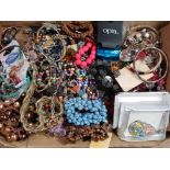 TRAY OF COSTUME JEWELLERY MAINLY BRACELETS AND HAIR BANDS