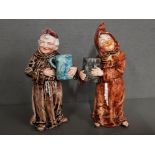 2 POSSIBLY WEST GERMAN FRIAR FIGURINES COULD BE FOR ADVERTISING A GERMAN BREWERY INITIALLED KB ONE