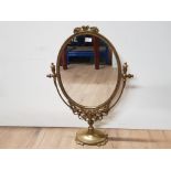 VINTAGE ROCOCO STYLE BRASS ORNATE SWING DRESSING TABLE MIRROR