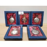 5 BOXED DECORATIVE COLLECTORS POCKET WATCHES