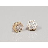 18CT GOLD DIAMOND FLOWER CLUSTER STUDS 5.4G